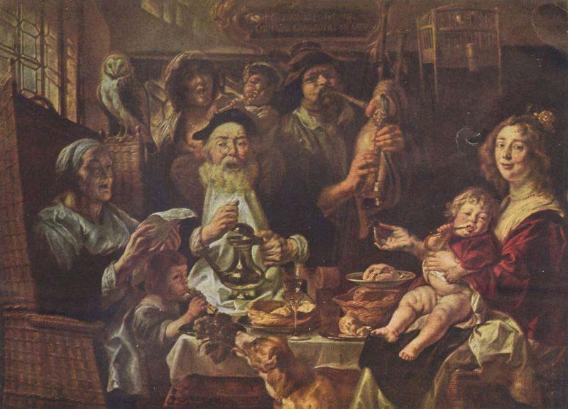  Jacob Jordaens, As the Old Sang, So the young Pipe.